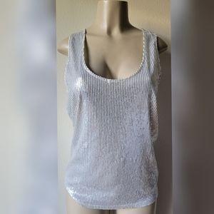 BB Dakota Silver Sequin Tanktop
